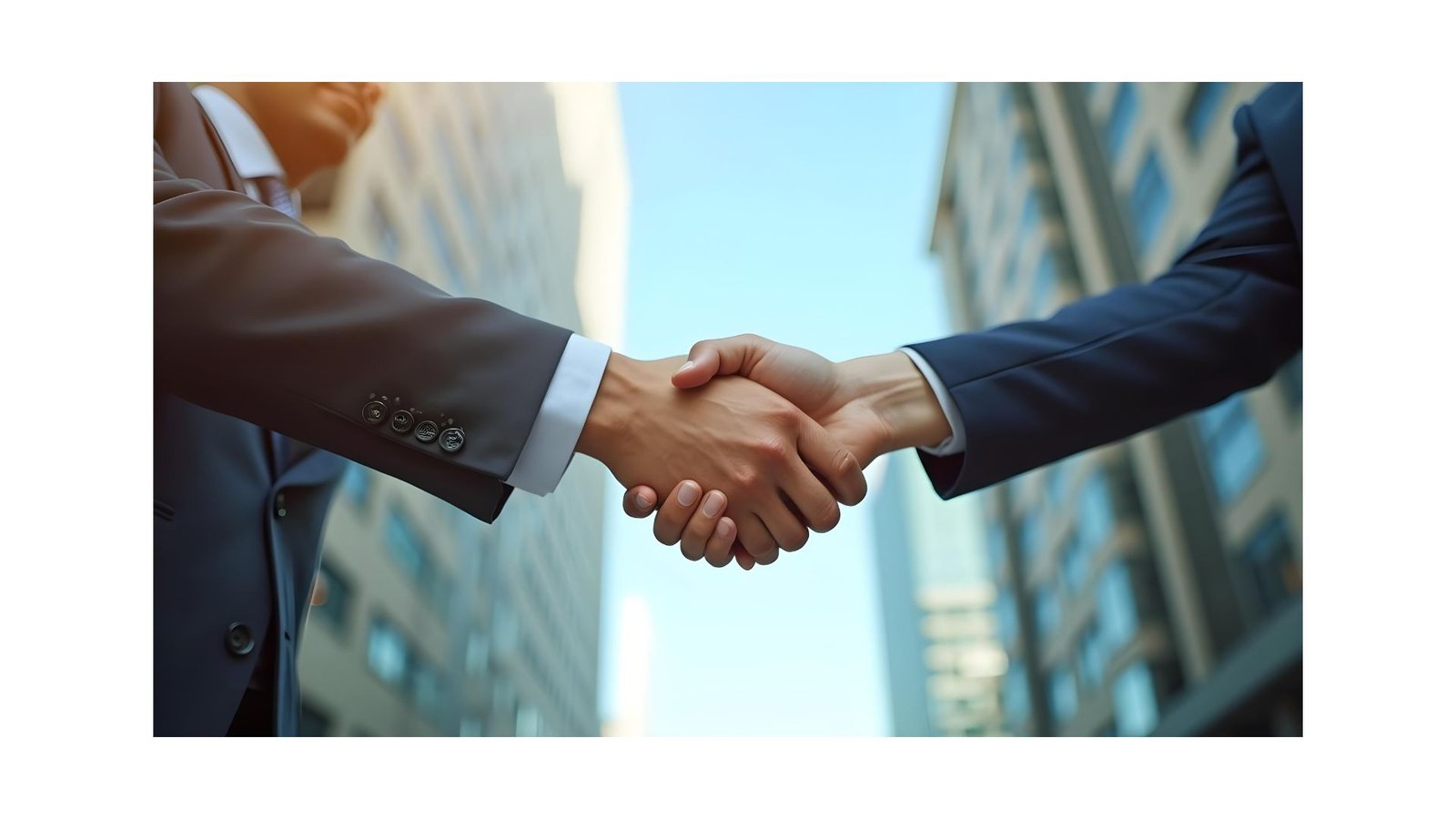 Business handshake sealing a trade partnership