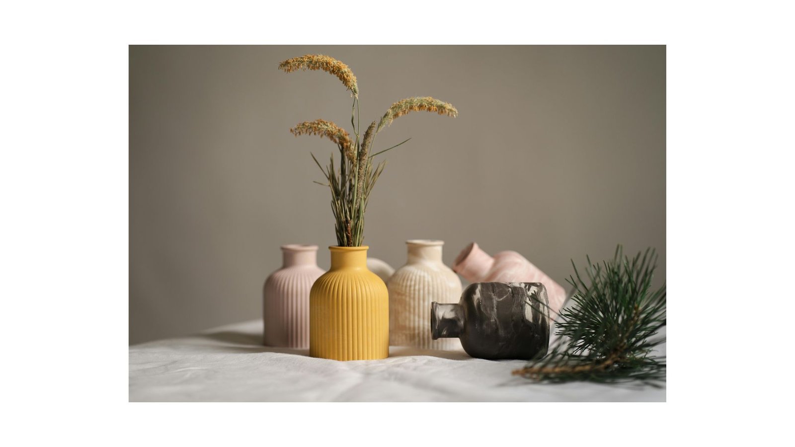 Styled ceramic vases and home décor pieces